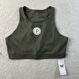 Heroine Sport Body Sports Bra Racerback New with Tags Logo Army Green Size Large